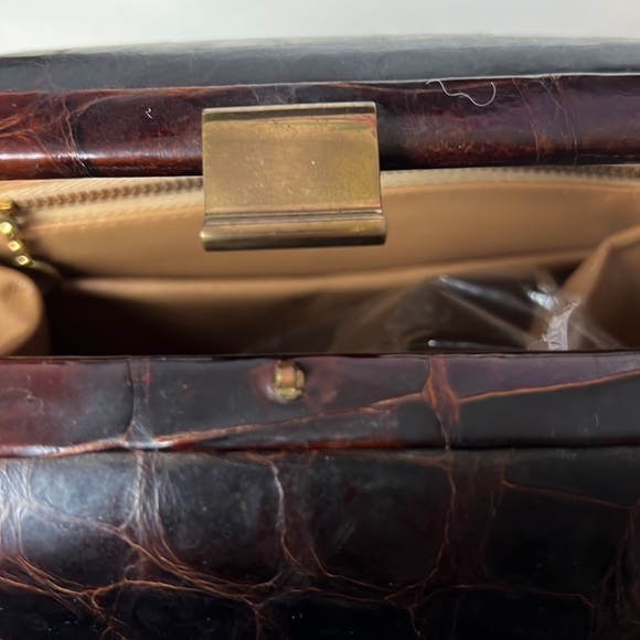Vintage Authentic Bass Alligator Brown Small Bag - Picture 12 of 14